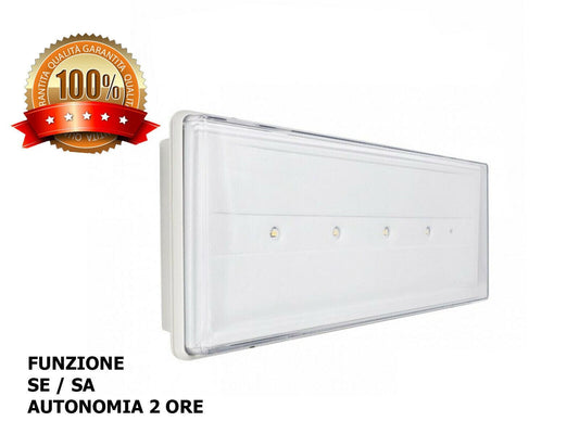 Lampada di Emergenza Beghelli LED STILE+ 11W SE/SA IP42 19500